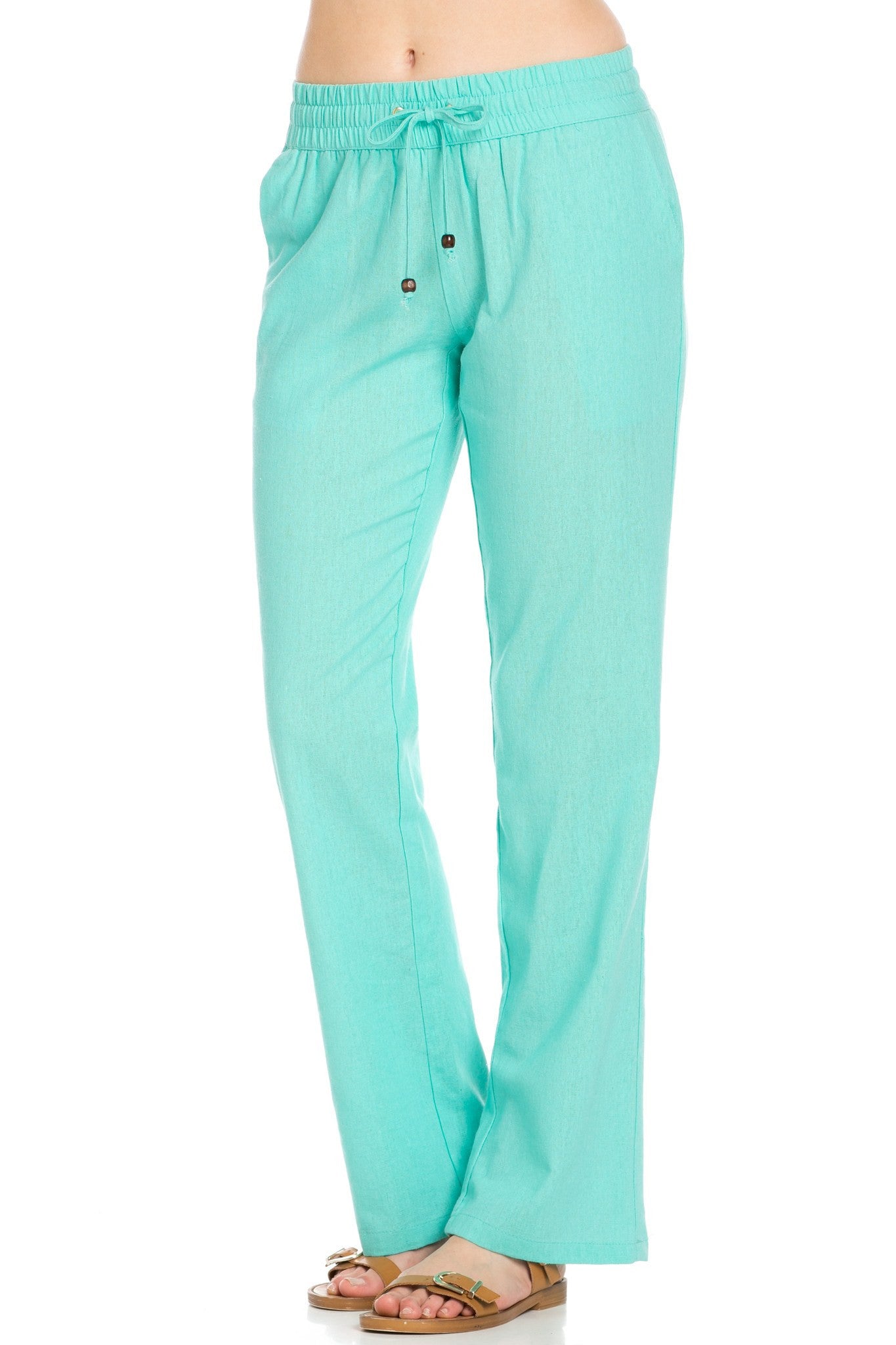 Roxy Ocean Side - Mint Green Lounge Pants - Linen Pants - $39.50 - Lulus