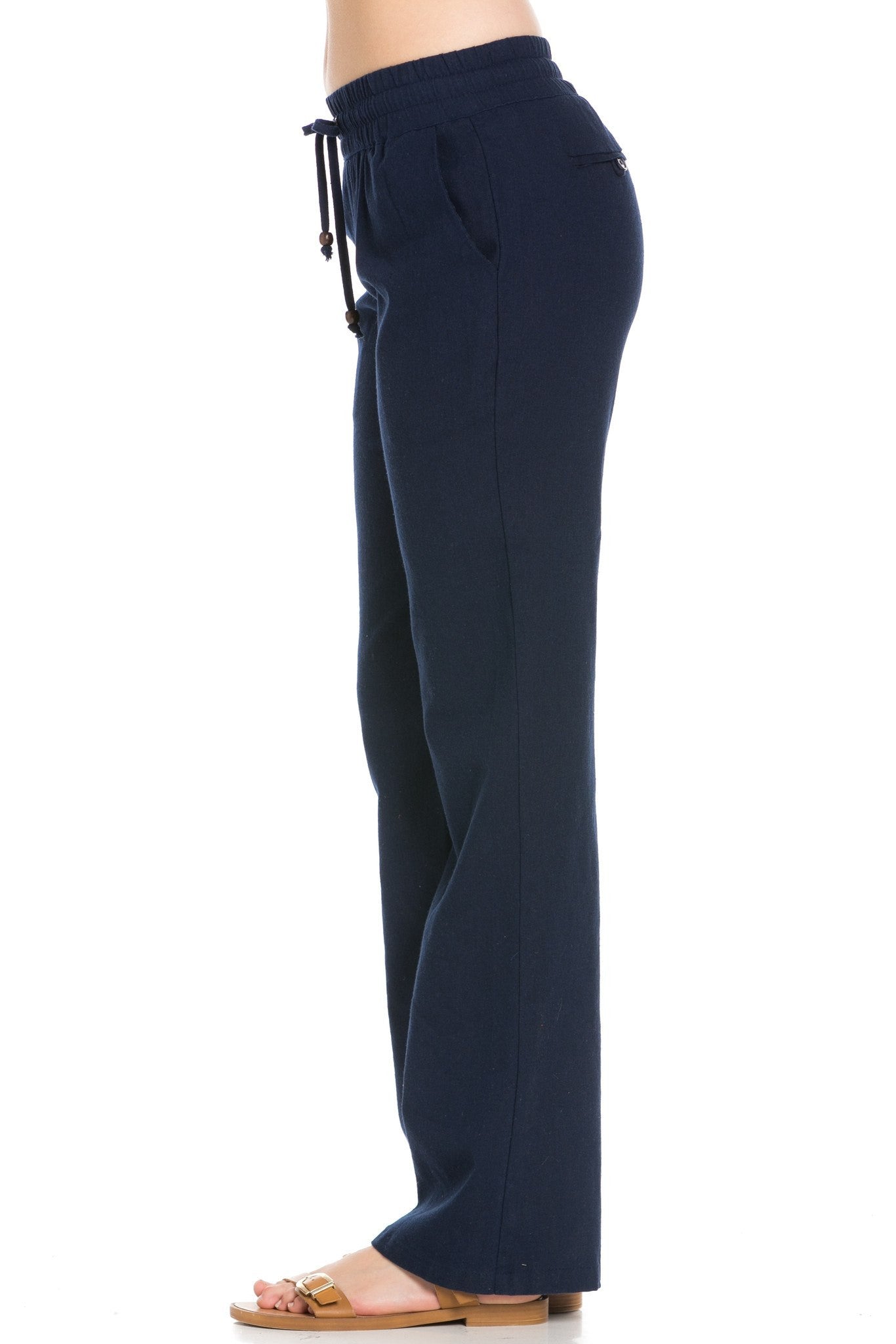 Women Navy Blue Chinos Pants Slim Drawstring Casual Elastic  Waist Senior Lounge Pants Work Long Length Cotton Pants For Women Straight  Leg Old Navy XS
