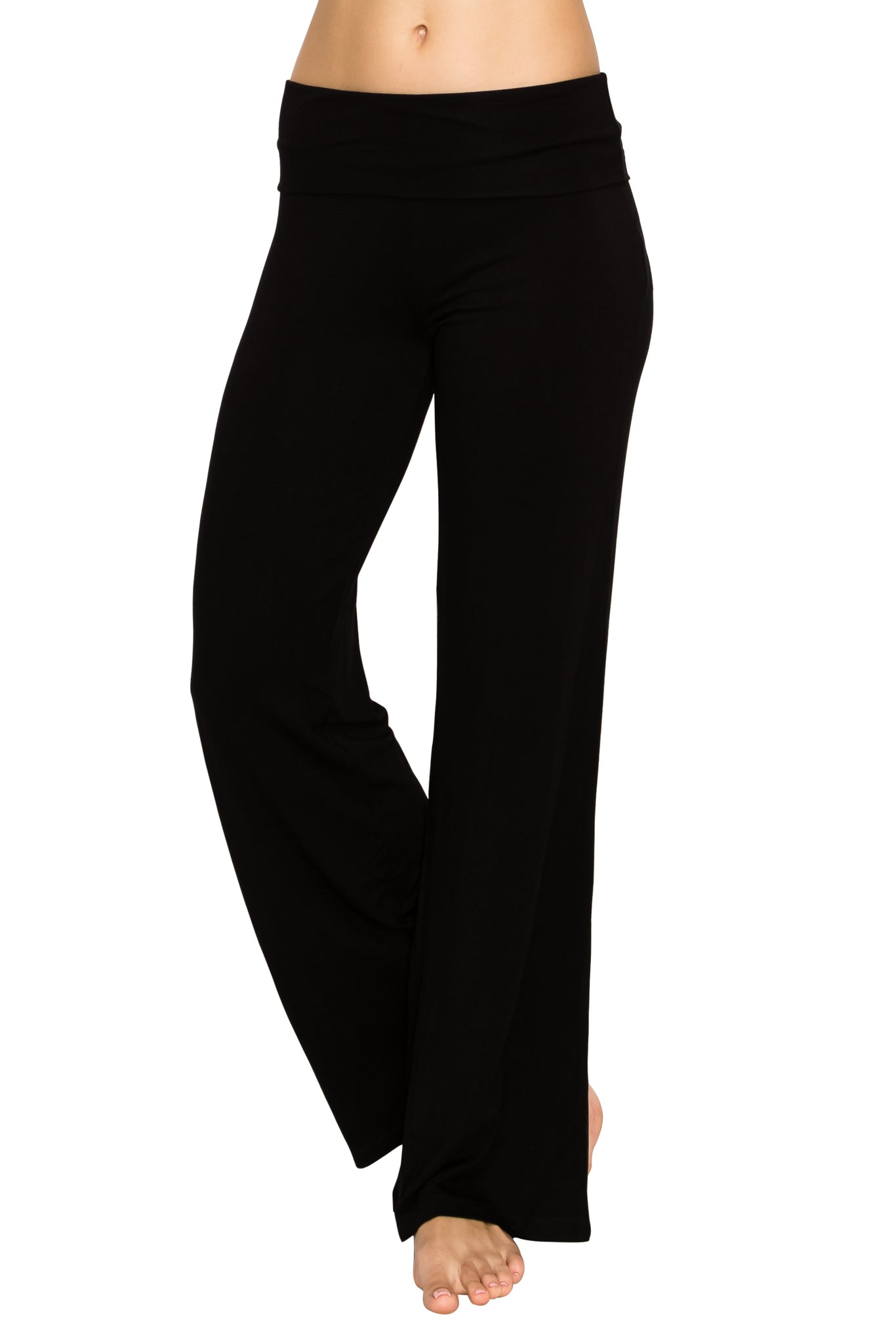 Black Foldover Yoga Pants – Poplooks